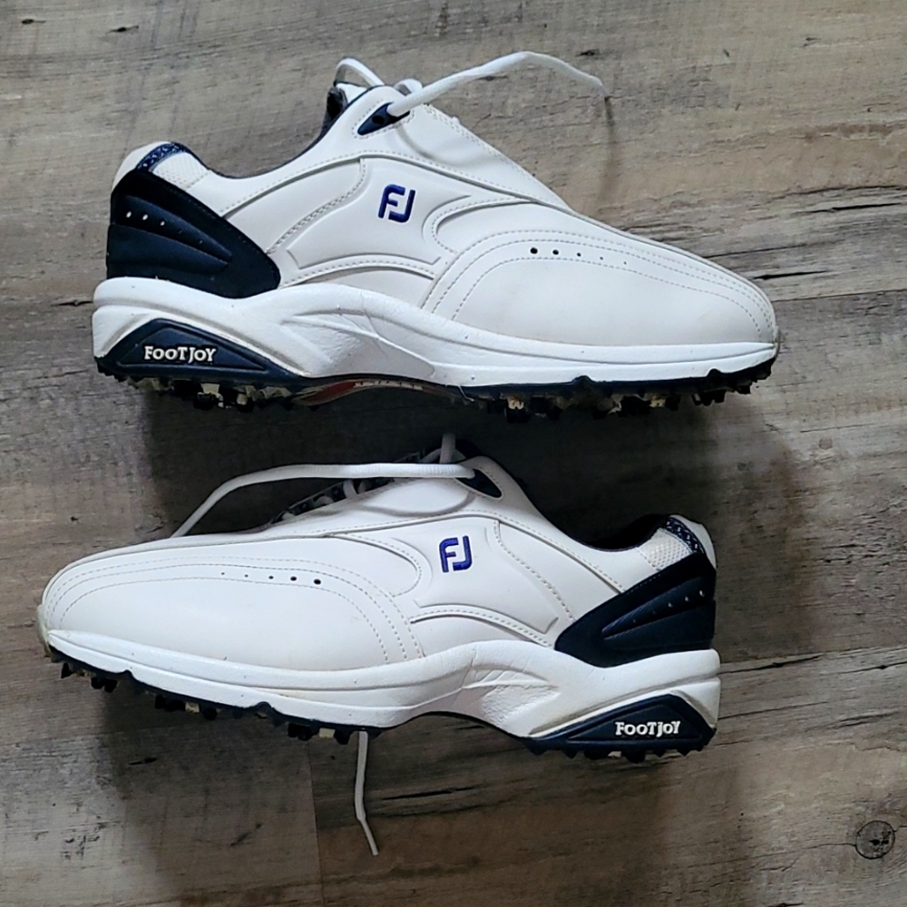 FootJoy Mens GreenJoys 45341 Soft Spike Golf Shoes White Leather 11 W